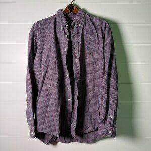 Ralph Lauren "Blake" 100% Cotton Long Sleeve Button Down XL Blue Red Plaid